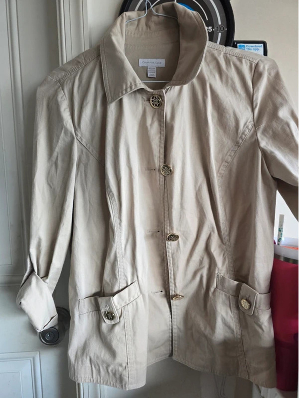 Charter Club Med lightweight Jacket w/gold buttons.